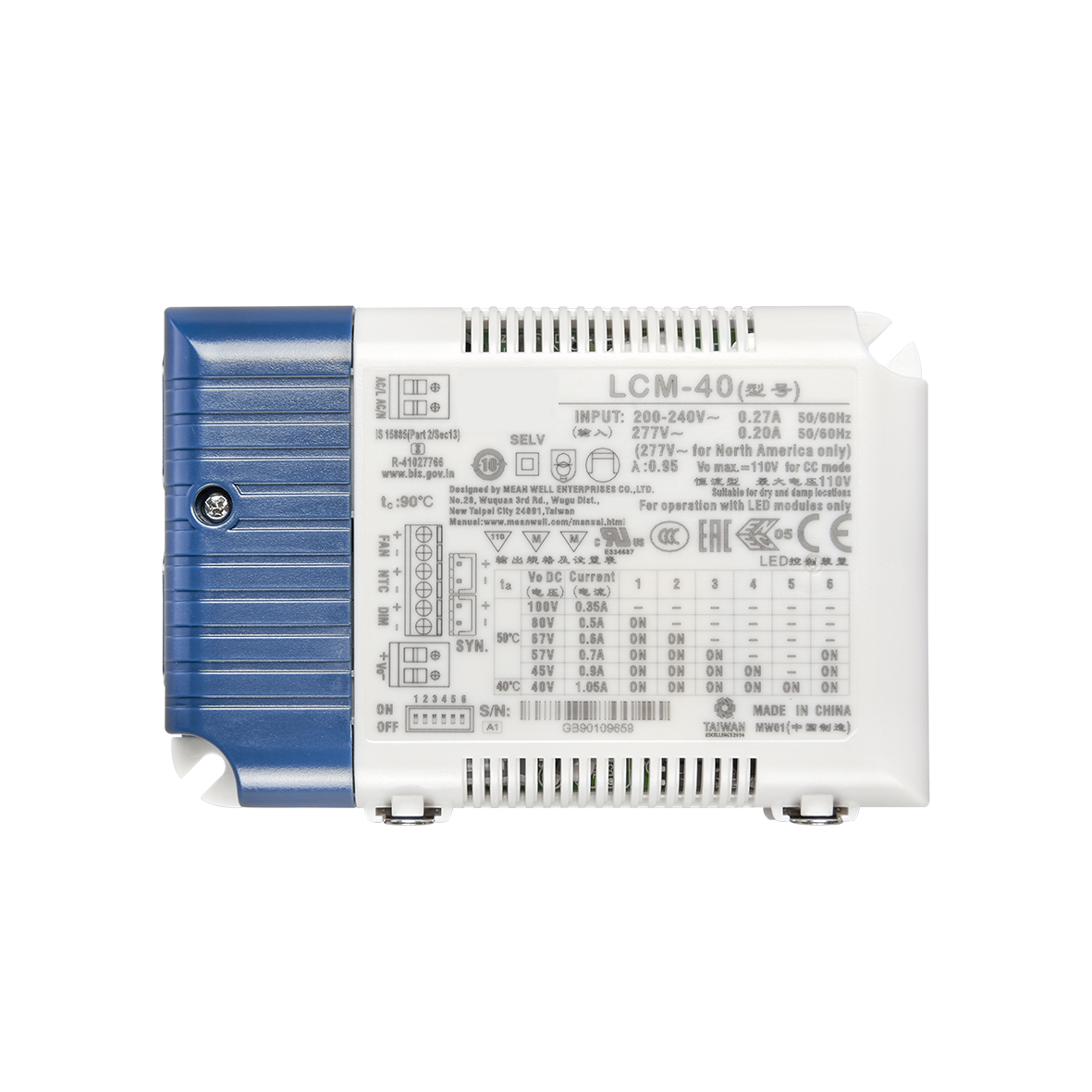 8980410010_EL-40 Uni 350-1050 dim 1-10V_Vorderseite